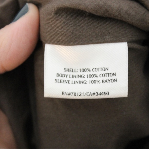 EILEEN FISHER Moto Spring Jacket Coat Lined Zip Front Brown Waxed Cotton Small - Picture 7 of 8